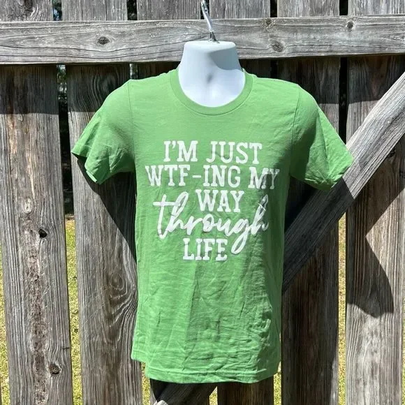 I’m Just WTF-ing My Way Through Life Unisex Graphic Tee, Sz XS - Picture 2 of 6
